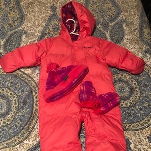 Columbia Toddler Girl Snow Suit & Hat/Gloves